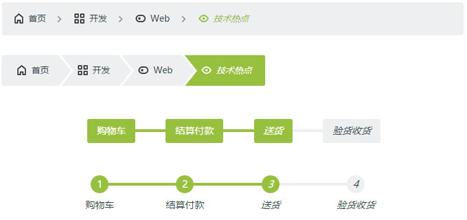 CSS3面包屑导航和多步骤指示