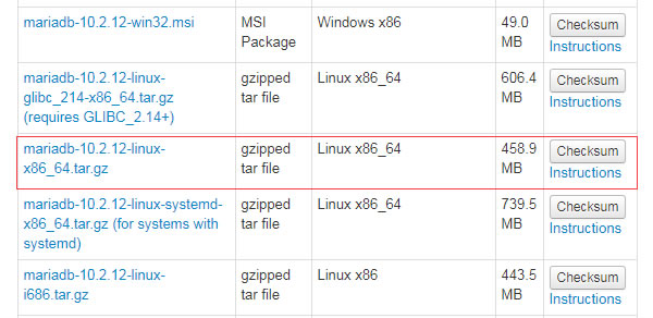 mariadb down - Linux下使用二进制格式安装MariaDB