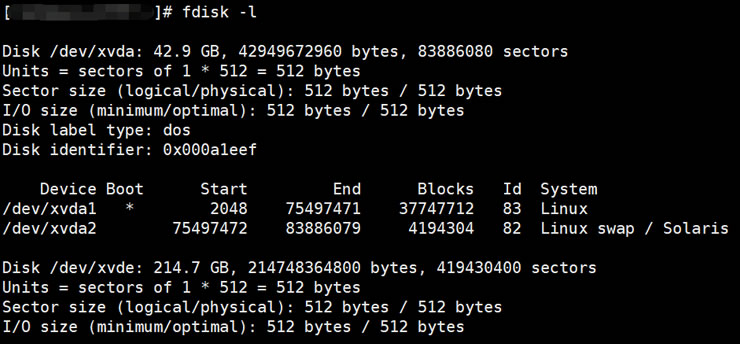 fdisk 02 - CentOS7挂载新的数据盘